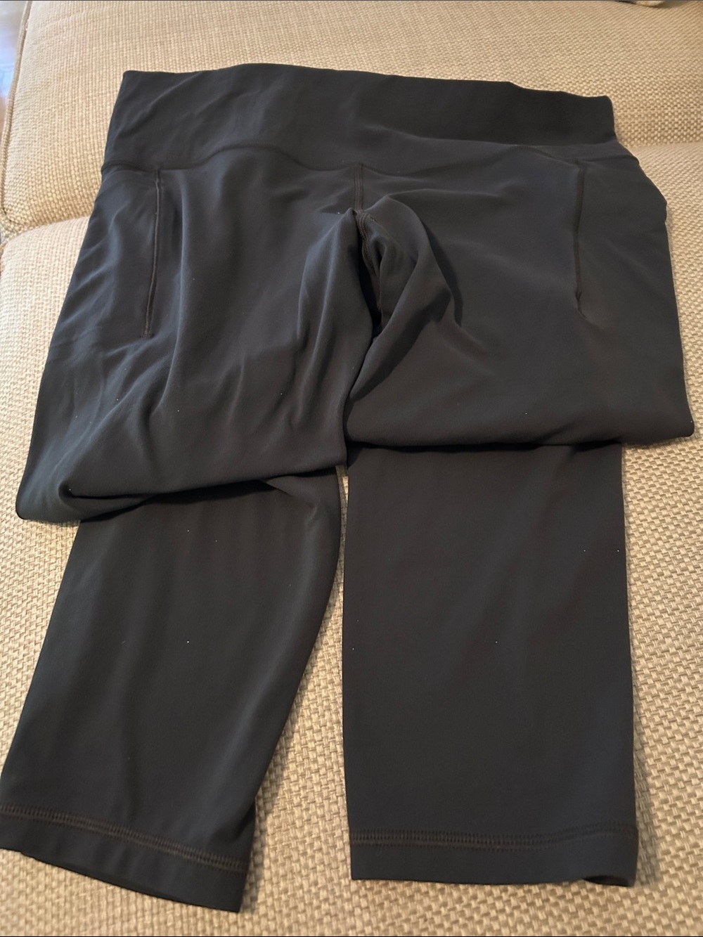 High-Waist Dark Gray Athleta Salutation Stash Capri Leggings